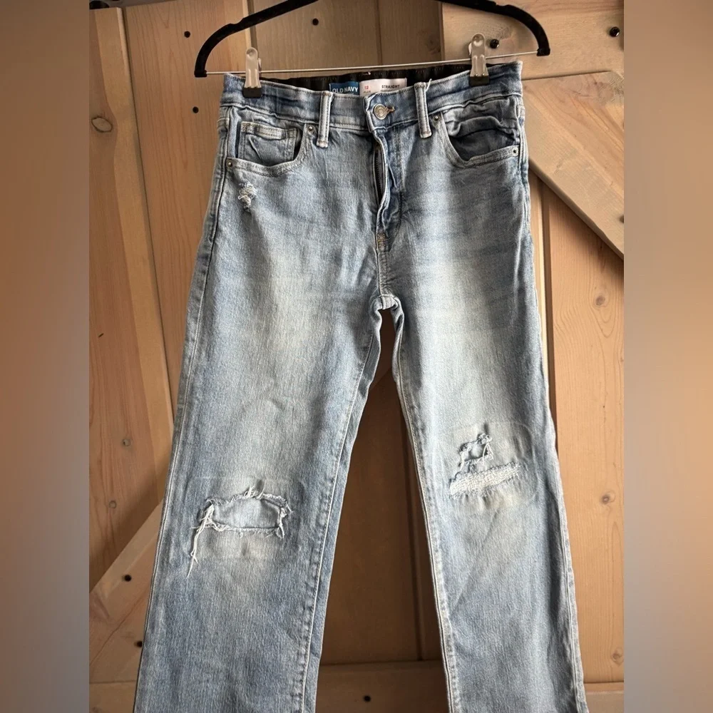 Old Navy Light Blue Distressed Jeans- Boys 12Plus